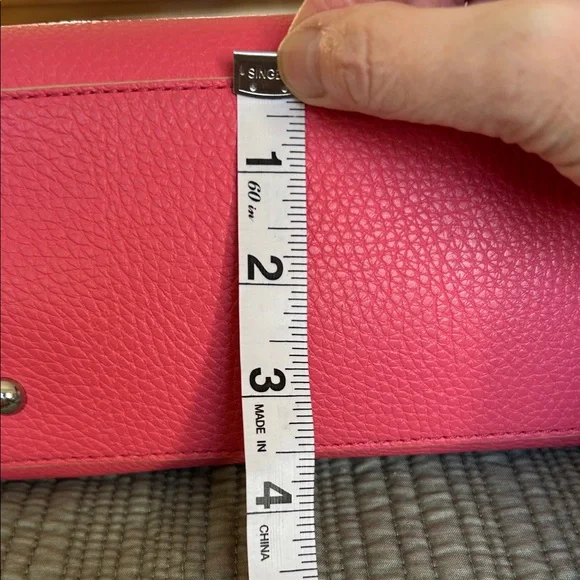 Lauren Ralph Lauren Newberry Medium Vibrant Pink Pebbled Tote Bag - Picture 14 of 14